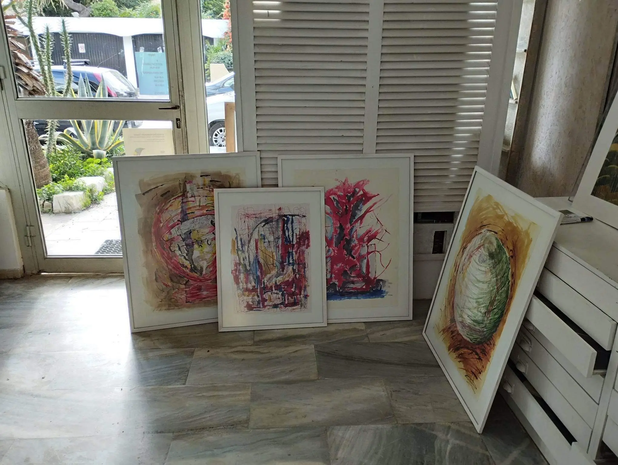 A few paintings just framed for the exhibition Still Humans I-www.itsimmortal.com